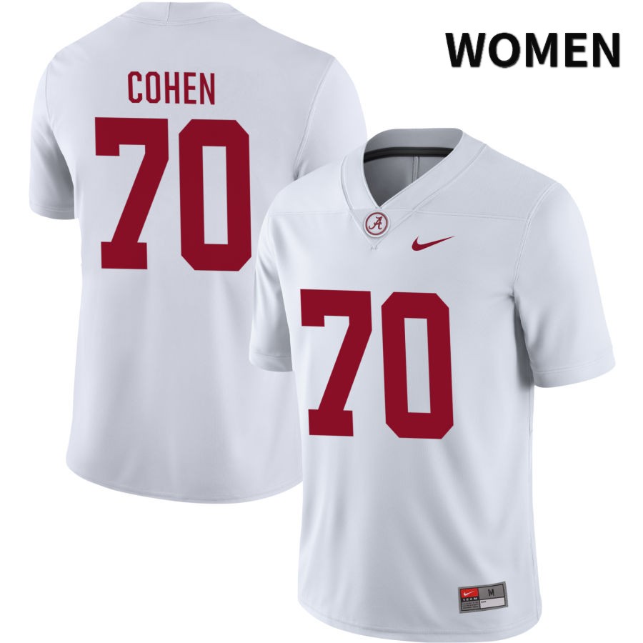 Alabama Crimson Tide Women's Javion Cohen #70 NIL White 2022 NCAA Authentic Stitched College Football Jersey UM16S71DR